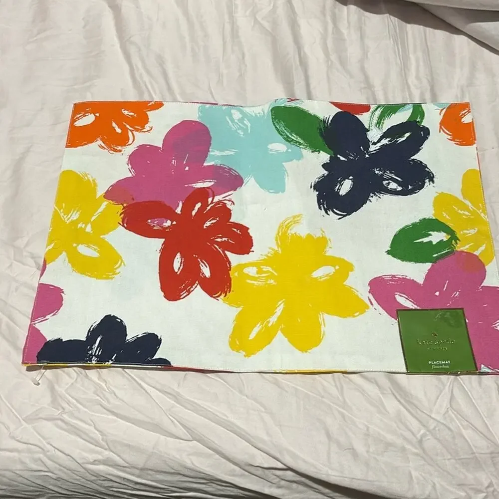 Kate Spade floral placemat flowerbox pattern flower box nwt perfect